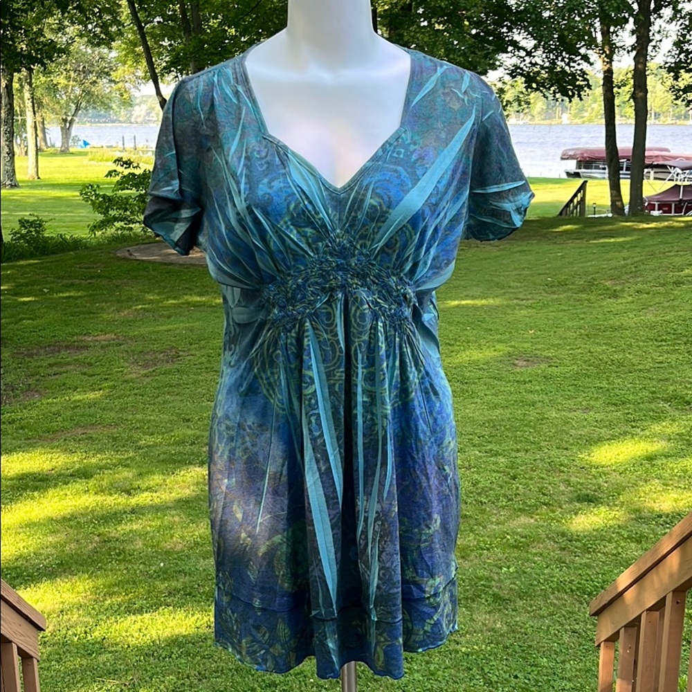 ONE WORLD boho high-waisted tunic L